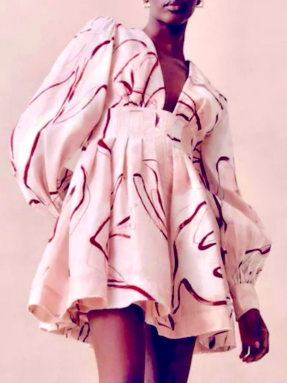 🌺🎉HP🎉🌺 NWT Aje Amelia Plunge Mini Dress Whimsical Dove - Picture 5 of 16